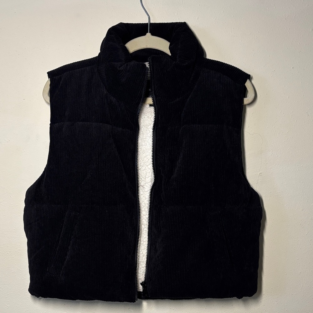 Black Corduroy Puffer Vest